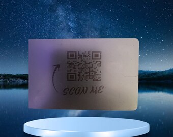 Digitale Eleganz für Geschäftsleute: 1 Stück Personalisierte Edelstahl-Visitenkarten mit Lasergravur und QR-Code"