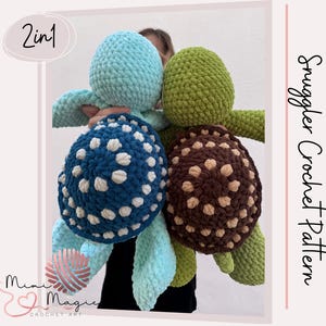 Modèle tortue 2 en 1 au crochet : peluche Amigurumi (PDF)