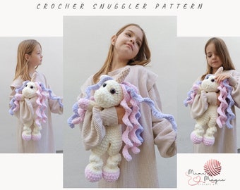 Unicorn crochet snuggler pattern. Lovely amigurumi pattern. Newborn crochet pattern. Crochet unicorn sleepy.Amigurumi comfortable cuddly toy