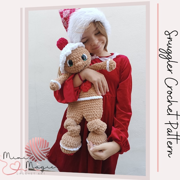 Patrón de crochet para muñeco de jengibre: Amigurumi navideño (Descarga PDF)