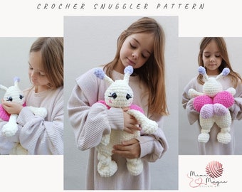 Butterfly crochet snuggler pattern. Lovely amigurumi pattern. Girl gift crochet pattern. Sweet plush. Amigurumi Easy comfortable cuddly toy.