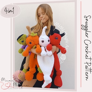 Halloween Snuggler Crochet Pattern: Devil, Pumpkin, Ghost, Frankie (PDF)