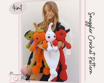 Halloween Snuggler Crochet Pattern: Devil, Pumpkin, Ghost, Frankie (PDF)
