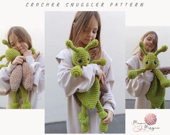 Crochet spring cricket pattern. Snuggler for little boy. Amigurumi pattern for kids. Plush insect toy. Lovely crochet pattern. Cute animal