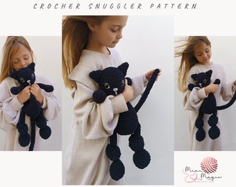 Crochet pattern cat. Plush toy baby. Halloween pattern. Amigurumi black cat pattern. Low sew pattern for beginners. Snuggler cats for boy.