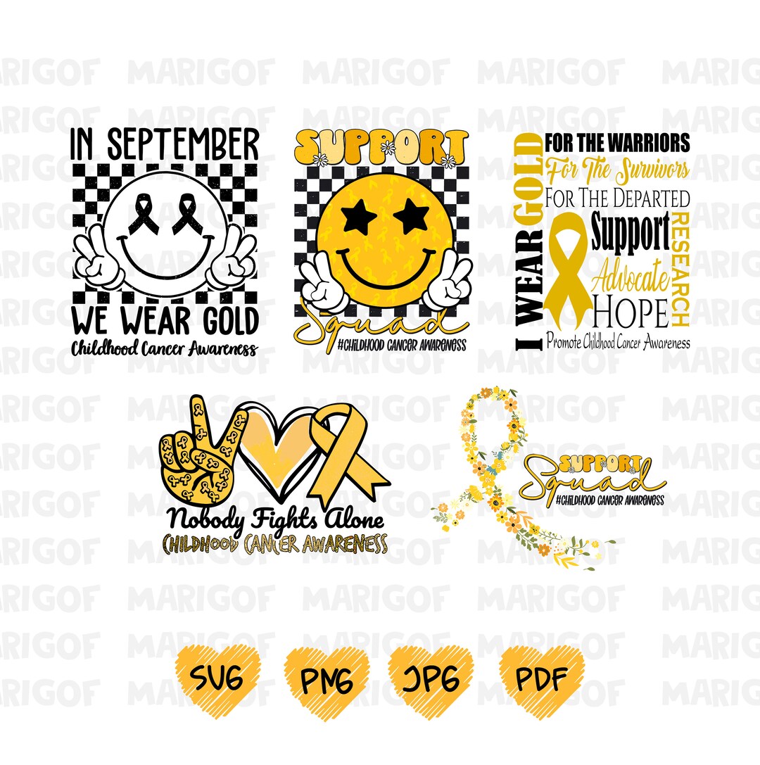 Gold Ribbon for Childhood Cancer Png, Support Childhood Cancer Png ...