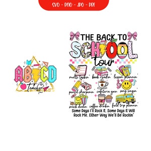 Retro Teacher Tour Png SVG PDF,ABCD Teacher Tour , Back To School, End of Year, Teacher Gift,Teacher T shirt Sublimation, Elementary School