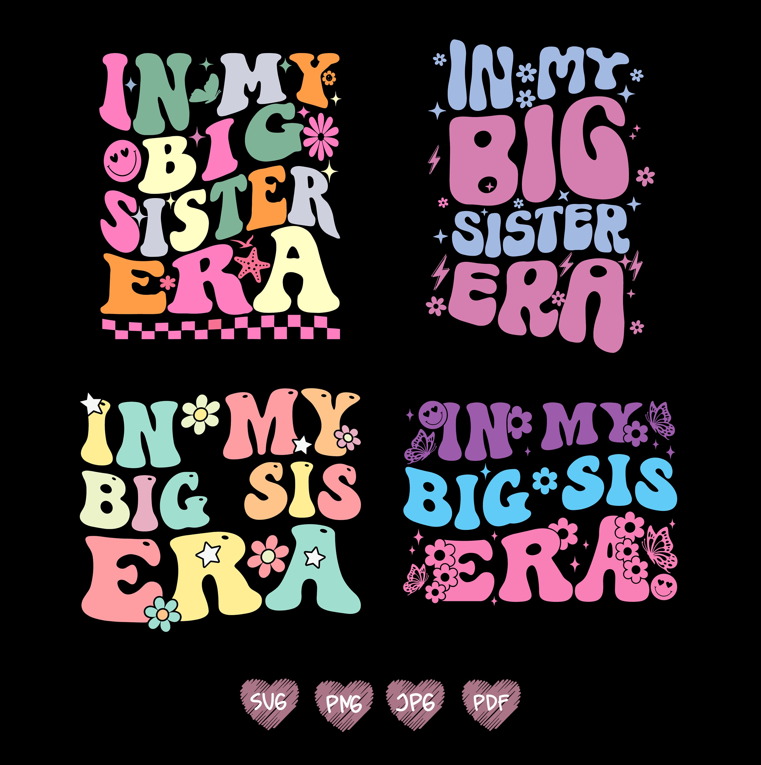In My Sister Era SVG Bundle, Sister Era Svg, Sister Shirt Png ,elder ...