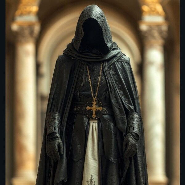 Midjourney The Dark Priest Collection1 Hyper-realistic Digital Art Print