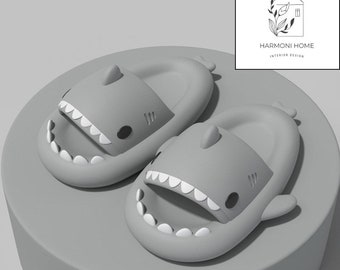 Shark slippers, flip-flops, cozy slippers, winter shoes, fashionable, home wear, soft sole, for adults and kids, cartoon design