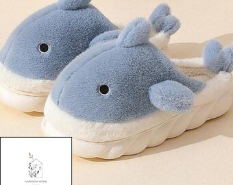 Shark slippers, cotton, flip-flops, cozy slippers, winter shoes, fashionable, home wear, soft sole, for adults and kids, cartoon design