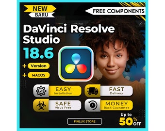 DaVinci Resolve Studio 18.6 For MacBook, Pre activated, Lifetime Activation, The best VFX tool for editing and color grading