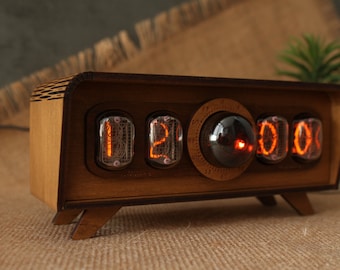 Nixie Clock In-12 Decatron Og-4, Nixie alarm clock, Modern nixie, Neon sign, Gift for boyfriend, Bulb clock, Nixie uhr, Digital clock