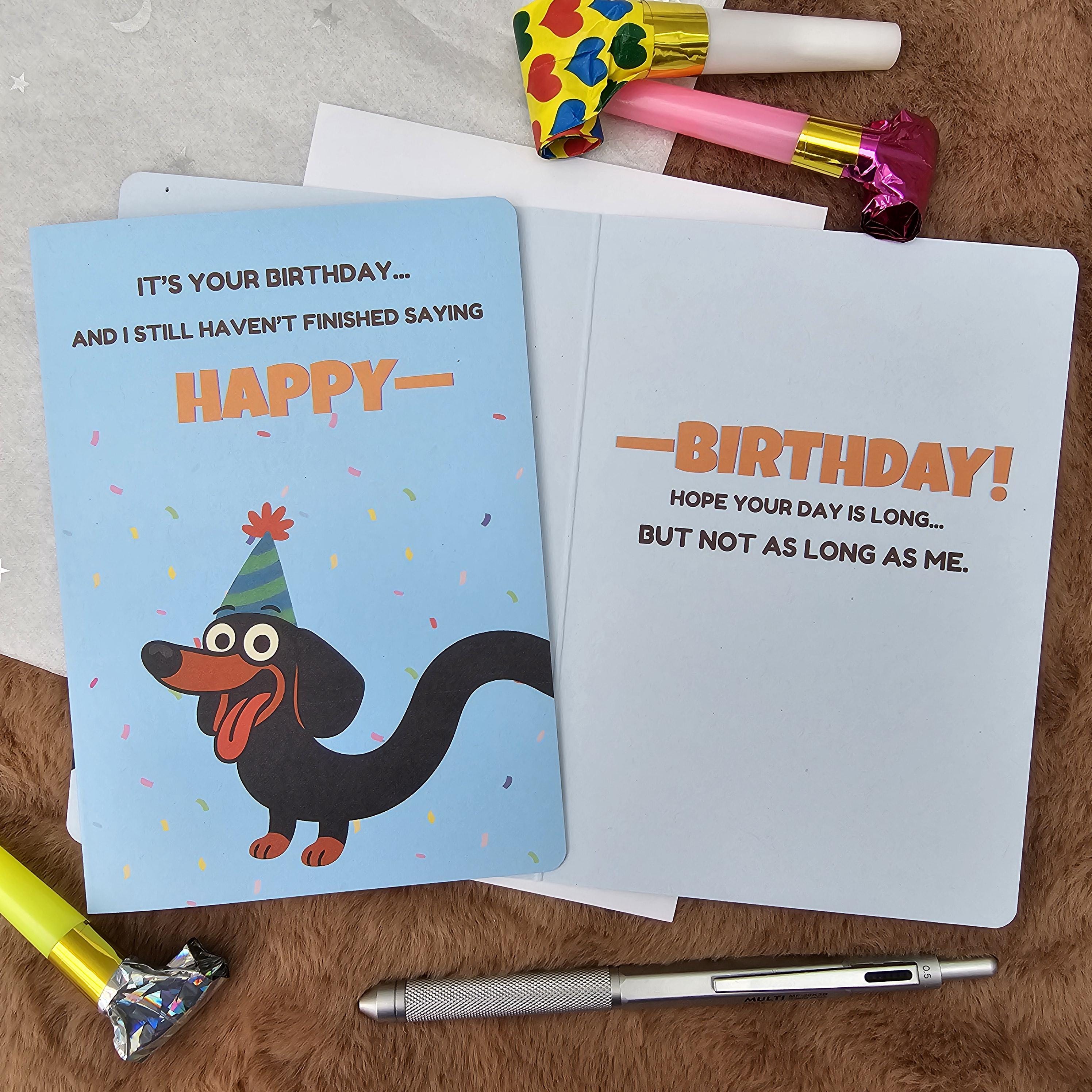 Funny Dachshund Birthday Card, Sausage Dog Pun - Etsy