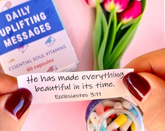 Daily Bible Affirmation, Daily Reminder, Scripture Jar, Gifts for Christian Women, Positive Affirmation, Cheer up gift, Mental health gift