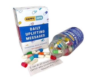 60 Daily Bible Verses in a Bottle - Scripture Cards - Morning Devotional - Christian Gifts for Women or Men - Scripture Jar