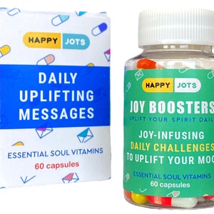 Joy Boosters 60 mensajes de desafío diario, regalo para mejor amigo, regalo de ánimo, padres, amigos, socios, hermanos, gratitud, salud mental