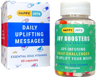 Joy Boosters 60 Daily Challenge Messages, Gift for Best Friend, Cheer Up Gift, Parents, Friends, Partners, Siblings, Gratitude,Mental Health
