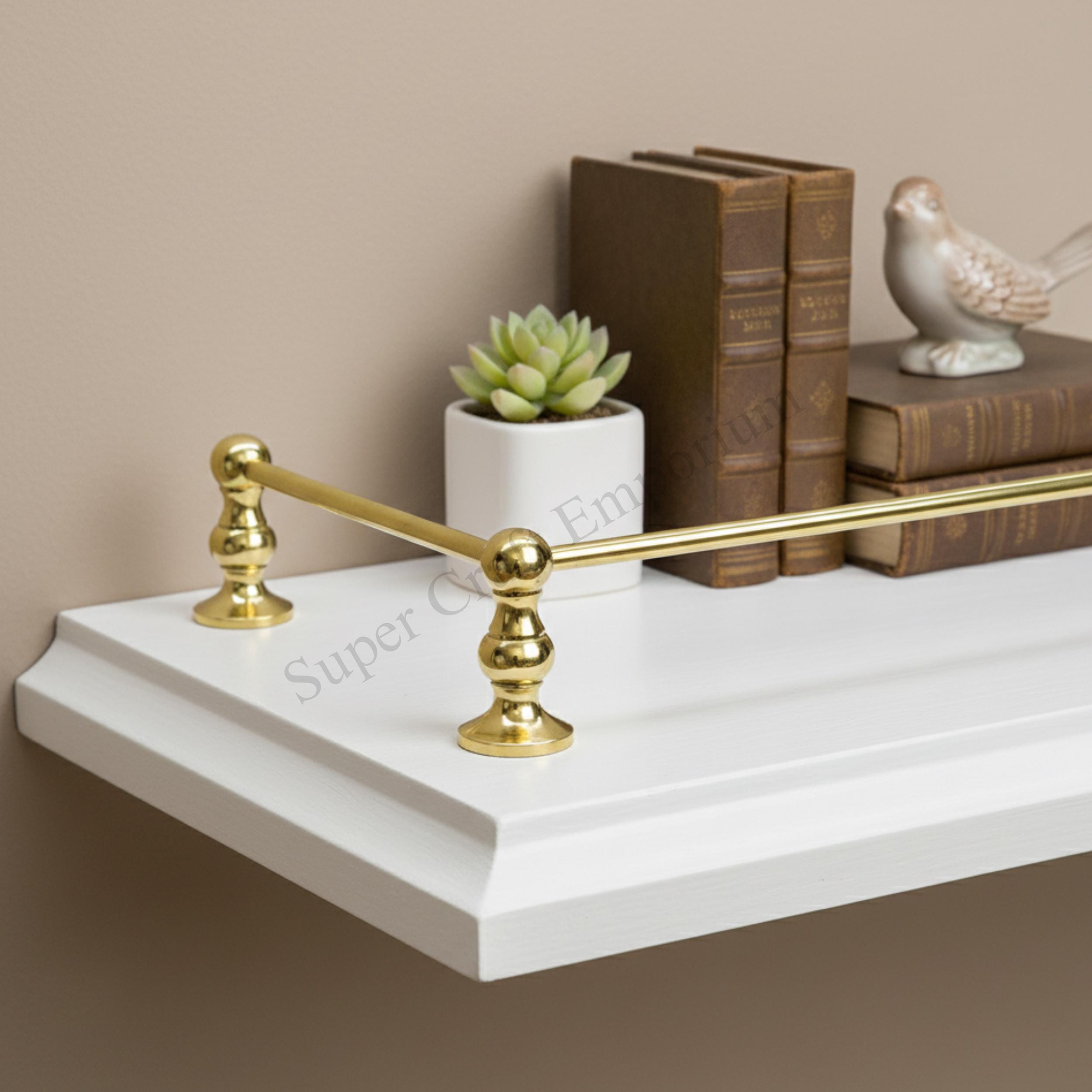 Unlacquered Polished Brass Gallery Rail | Bookshelf Tipping Rail - Etsy