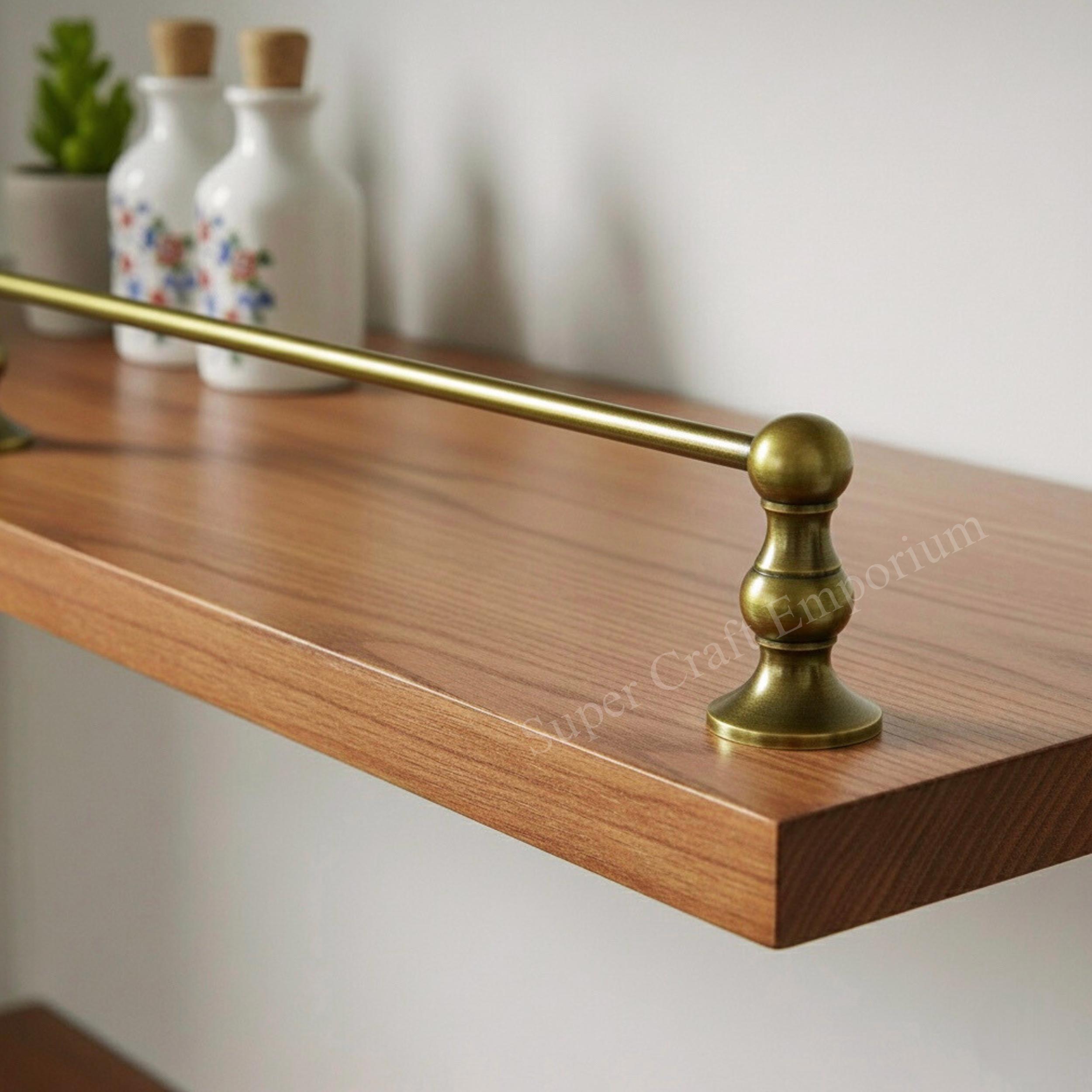 Unlacquered Antique Brass Gallery Rails | Vintage Style Bookshelf Rails ...