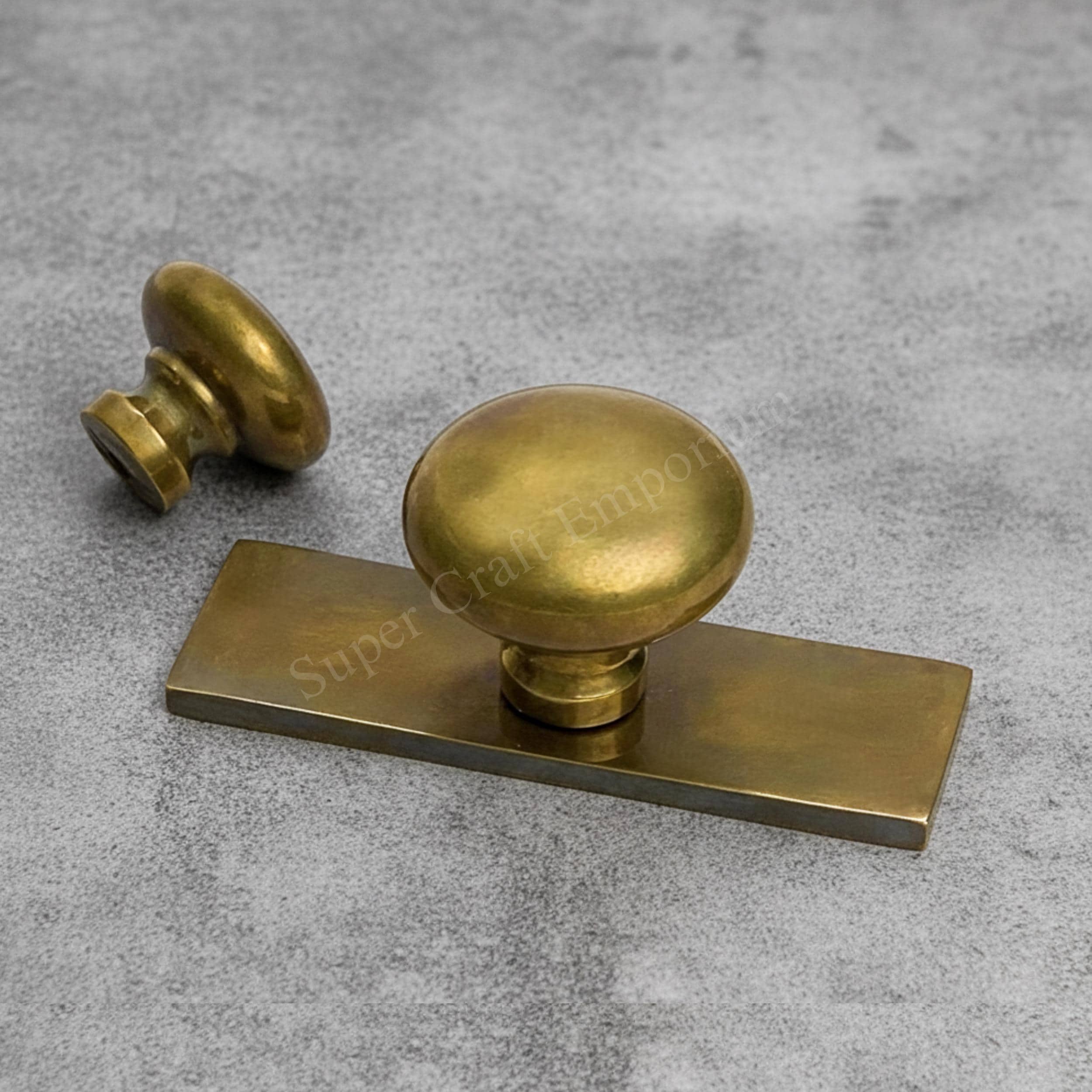 Brass Knob With Backplate