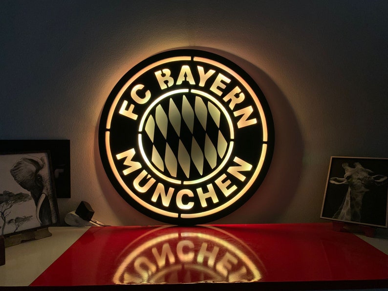 FC Bayern Munchen Emblem Led Sign Lighted Bayern Munchen Logo Wall ...
