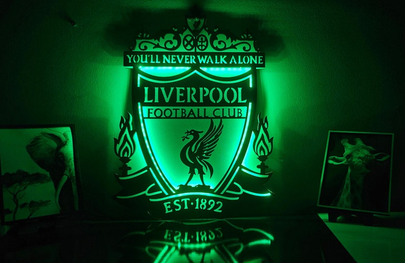 FC Liverpool Emblem Led Sign Lighted Liverpool Logo Wall Decor Led