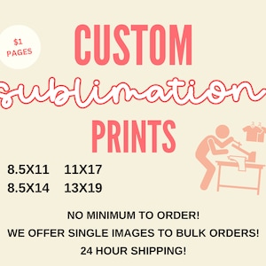 Custom Ready To Press Sublimation Transfers Print On Demand Mugs Tumblers T-Shirts and More Wholesale Print Order Sublimation No Minimums