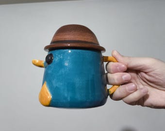 Perry the Platypus Handmade Ceramic Mug with Handle