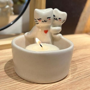 Mom & Daughter&#39;s cats Love Candle Holder, Mother&#39;s Day, Birthday, Daughters from Mother Gifts, Bday, Christmas