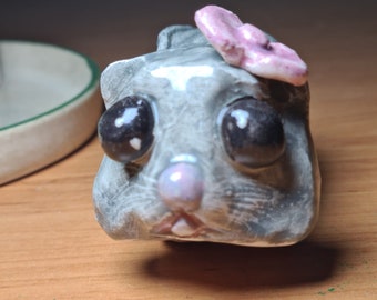 Sad Hamster, Figurine,Ceramic Sad Hamster Figure, Sad Hamster ceramic, Sad Hamster