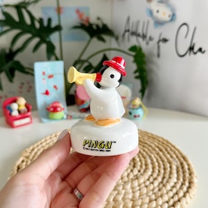 Pinga Musical Box Ceramics 1993 Editoy Japan Penguin Pingu and Pinga