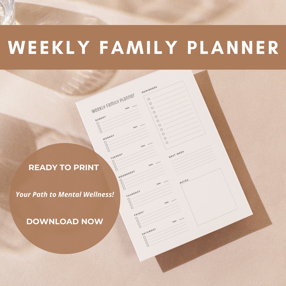 Weekly Family Planner Printable Planner Template A4 Page Printable ...