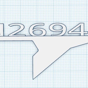 Pièce unique - Emblème Flying Grumman en relief avec numéro de queue - blanc - 3" x 1,25" - QTÉ 1