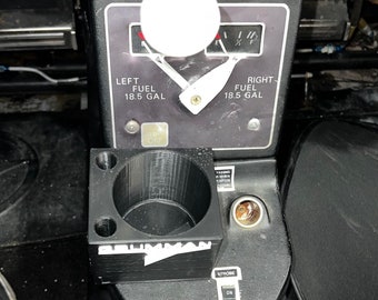 LEFT side - ash tray - Grumman AA5 front cup holder with pencil holder - Application is early AA5 with ash tray on left side of console.