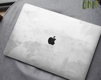 Elegante funda de mármol para MacBook, calcomanía de vinilo para MacBook Air Pro de mármol blanco, funda minimalista para portátil
