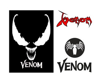 3 Venom Superhero Logo SVG Digital Download