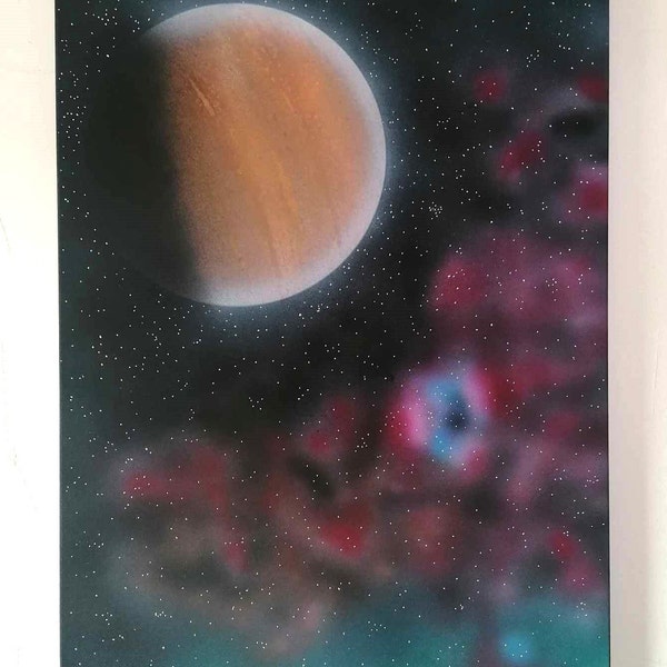 planet painting, galactic deep space for wall decoration
