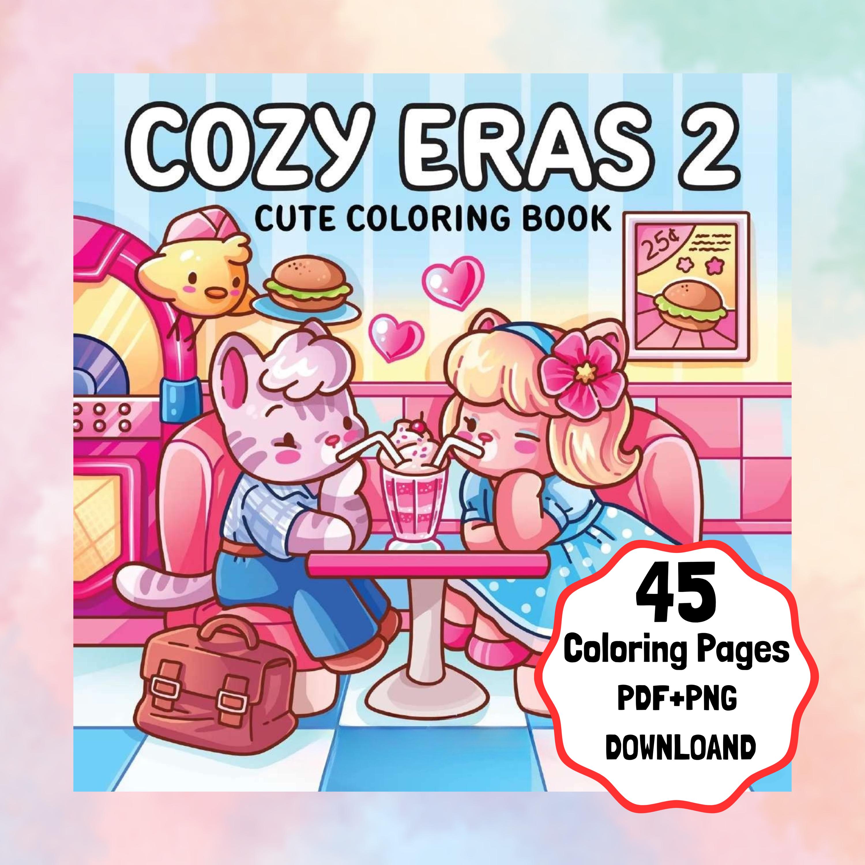 Cozy Eras 2 Coloring Book PDF PNG | 45 Pages Cozy Scenes Digital Download, Relaxing Printable for All Ages, Coco Wyo Coloring, Cute Coloring