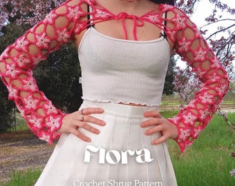 Patrón de bolero de ganchillo Flora
