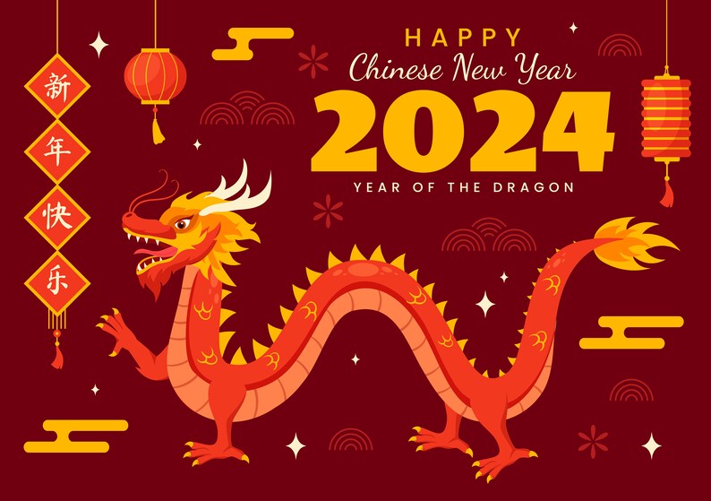 Chinese New Year 2024 Lunar Illustration Part 5 SVG Etsy