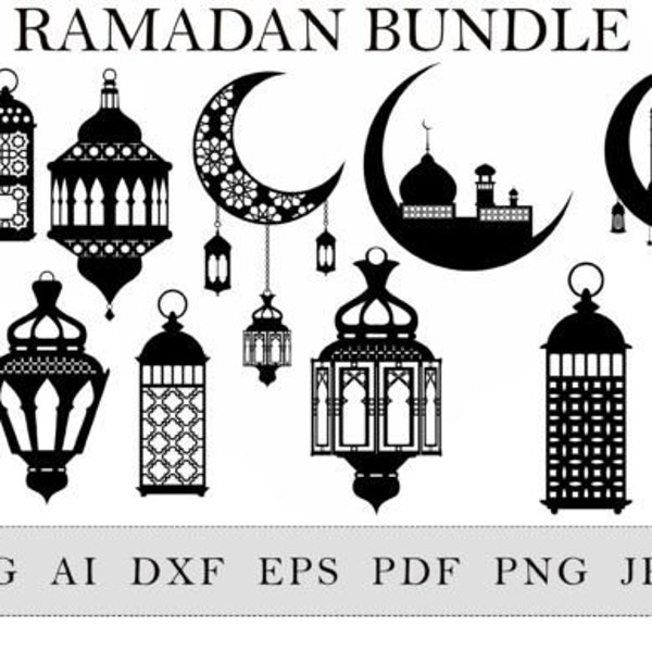 Ramadan Lantern SVG Arabic lantern bundle lantern decoration islamic home decor 2024