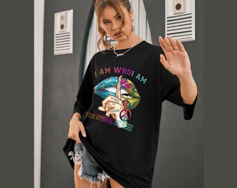 Haut t-shirt oversize Who I Am, t-shirt paroles de sagesse murmure, chemise inspirante pour femme, t-shirt graphique pour femme