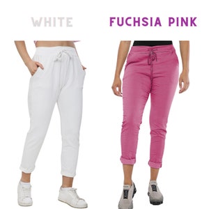 Nouveau pantalon uni extensible italien pour femme, pantalon coupe magique, jogging décontracté magique, short d'été pour femme, pantalon pantalon confortable de style lagenlook image 6