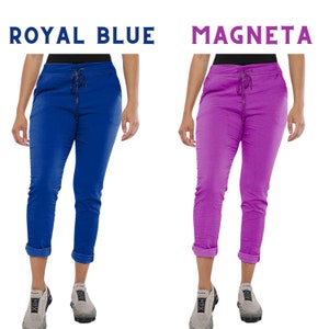 Nouveau pantalon uni extensible italien pour femme, pantalon coupe magique, jogging décontracté magique, short d'été pour femme, pantalon pantalon confortable de style lagenlook image 10