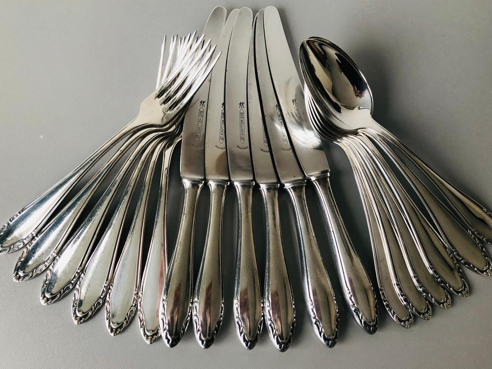 Flatware Aws Wellner Silverware AWS Wellner Cutlery Set 90 Silver