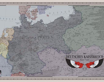 WW1 German Empire | 1910 Historical Map Print