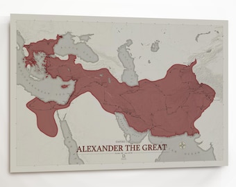 Alexander the Map Print, Macedonian Empire, Historical Wall Art