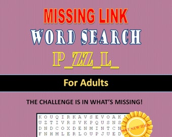 Missing Link Wordsearch Puzzle New Type Of Word Search Double The Trouble Two Level Search PDF Ready To Print Best Puzzle Book. Book 4 of 5