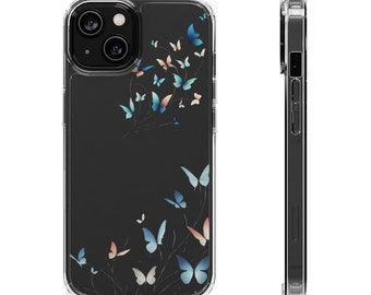 Clear iPhone 14 13 12 11 X Samsung S23 S22 21 20 10 Pixel 7 6 Butterflies Cute Phone Case Great Aesthetic ALL PHONE MODELS Check Selections